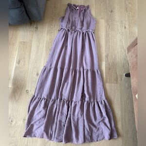 Fashion on earth Elegant Mauve Sleeveless Maxi Dress